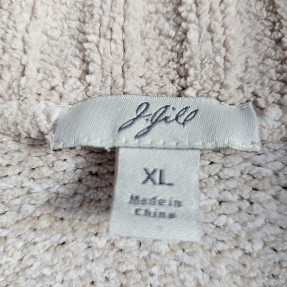 J. JILL Women's Mock Neck 1/4 Zip Pullover Sweater Light Tan Cream Sz XL - Picture 8 of 9